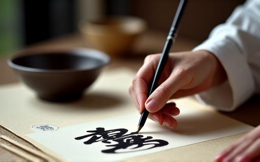 書道をしている手元